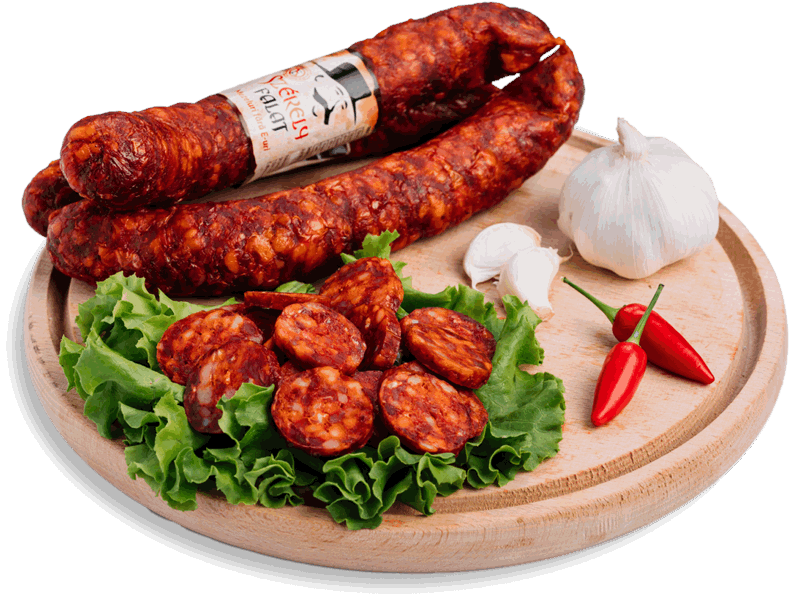 Smoked Csabai sausages